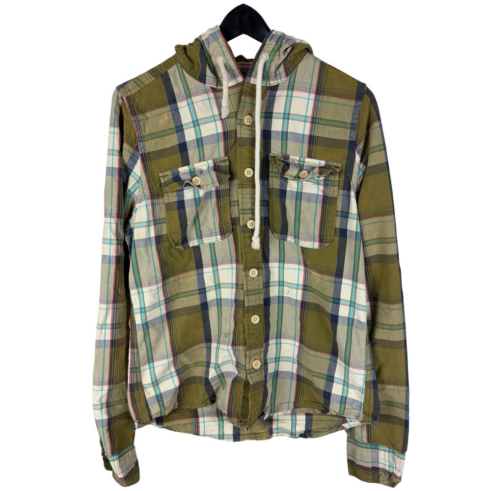 Vintage 2000s Hollister California Mall Core Hooded Green Jacket Size L